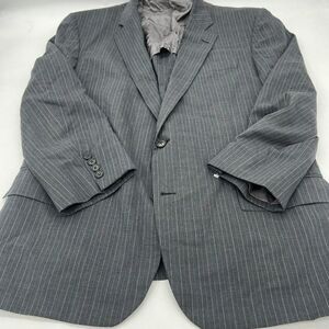 Brooks Brothers Brookscool Madison Full Canvas Gray Striped Blazer 44R Wool